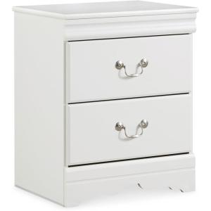 Signature Design by Ashley Huey Vineyard Traditional 2 Drawer Nightstand, 24.45″ Tall, Black(White)