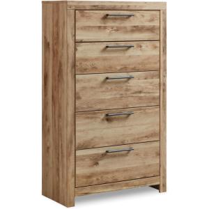 Signature Design by Ashley Hyanna Rustic 5 Drawer Chest, Rustic(Light Brown)