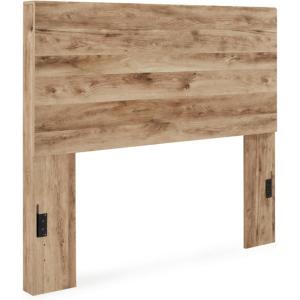 Signature Design by Ashley Hyanna Rustic Queen Panel Bed with Metal Slats, Foundation or Box Spring Needed, Light Brown(Full)