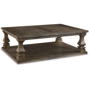 Signature Design by Ashley Johnelle Farmhouse Coffee Table with Weathered Gray Finish, Gray(Table)