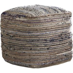 Signature Design by Ashley Josalind 16 Inch Casual Wool Pouf, Gray & Beige(Multi Color)