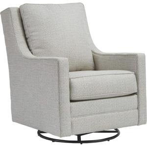 Signature Design by Ashley Kambria Striped Upholstered Swivel Accent Glider Chair, Ivory & Black(White)