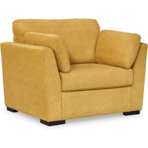 Signature Design by Ashley Keerwick Scandinavian Upholstered Oversized Chair with 2 Bolster Pillows, Yellow(Yellow)