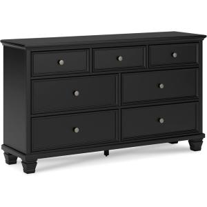 Signature Design by Ashley Lanolee Traditional 5 Drawer Chest for Bedroom, Black(Black)