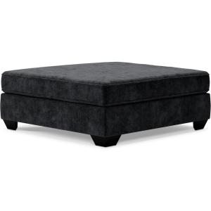 Signature Design by Ashley Lavernett Contemporary Square Oversized Accent Ottoman, Dark Gray