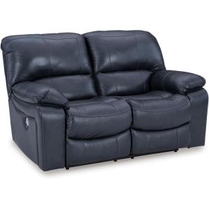 Signature Design by Ashley Leesworth Modern Power Reclining Loveseat with USB Charging Ports, Blue