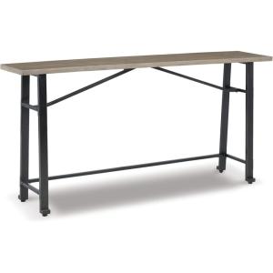 Signature Design by Ashley Lesterton Rustic Narrow Long Counter Table for Living Room and Hallway, Light Brown & Black(Light Brown)