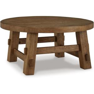 Signature Design by Ashley Mackifeld Round Coffee Table, Warm Brown
