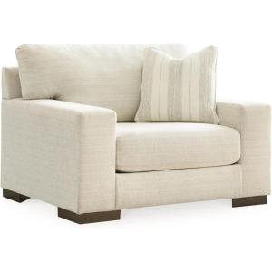 Signature Design by Ashley Maggie Contemporary Upholstered Chair and a Half, Beige(Beige)