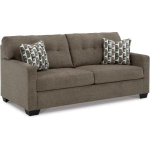 Signature Design by Ashley Mahoney Contemporary 2-in-1 Tufted Sofa Sleeper with Folding Gel Memory Foam Mattress, Full, Dark Brown(Brown)