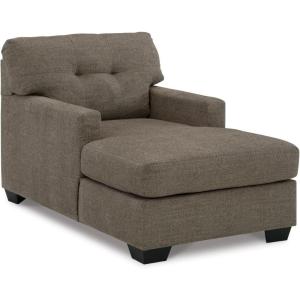 Signature Design by Ashley Mahoney Contemporary Tufted Upholstered Chaise, Beige(Dark Brown)