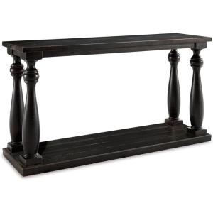 Signature Design by Ashley Mallacar Vintage Sofa Console Table, Weathered Gray(Black)
