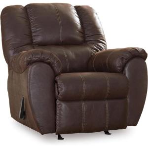 Signature Design by Ashley McGann Faux Leather Oversized Manual Rocker Recliner, Light Brown(Brown)