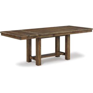Signature Design by Ashley Moriville Farmhouse 36” x 30” Dining Extension Table, Seats up to 8, Brown(Rustic Brown)