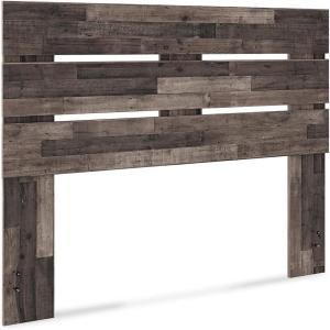 Signature Design by Ashley Neilsville Butcher Block Panel Headboard, Queen, Beige(Dark Gray)