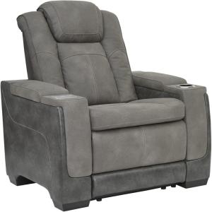 Signature Design by Ashley Next-Gen DuraPella Power Recliner with Adjustable Headrest, Sand(Grey)
