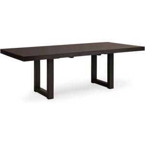 Signature Design by Ashley Neymorton Contemporary Dining Extension Table with Sled Base, Dark Brown