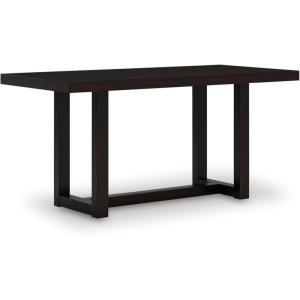Signature Design by Ashley Neymorton Modern Counter Height Dining Table with Trestle Base, Dark Brown(Rectangle)