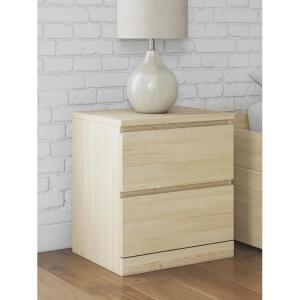 Signature Design by Ashley Onita Contemporary 2 Drawer Nightstand, 21.75″ Tall, White(Light Brown)