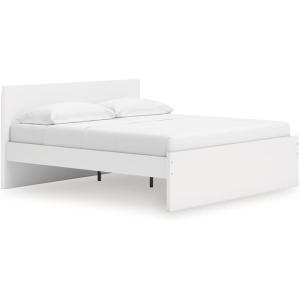 Signature Design by Ashley Onita Contemporary Adjustable Height Panel Headboard for Bedroom, Twin, White(King)