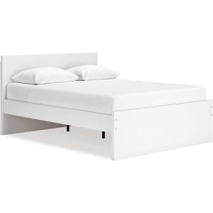 Signature Design by Ashley Onita Contemporary Adjustable Height Panel Headboard for Bedroom, Twin, White(Queen)