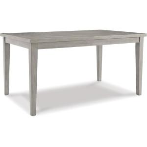 Signature Design by Ashley Parellen Modern Farmhouse Rectangular Dining Room Table, Gray(Light Gray)