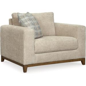 Signature Design by Ashley Parklynn Classic Upholstered Oversized Chair with 1 Accent Pillow, Beige
