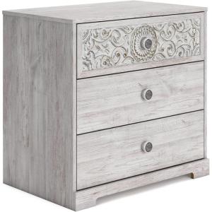 Signature Design by Ashley Paxberry Boho 5 Drawer Chest of Drawers, Whitewash(Whitewash)