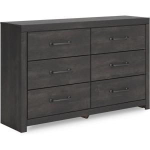 Signature Design by Ashley Paxberry Boho 6 Drawer Dresser, Whitewash(Dark Gray)