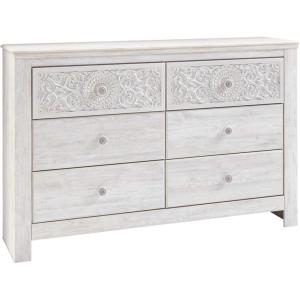 Signature Design by Ashley Paxberry Boho 6 Drawer Dresser, Whitewash(Whitewash)