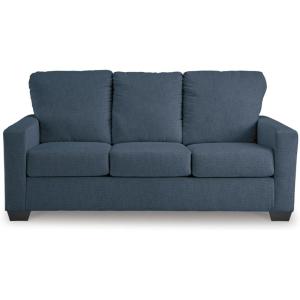 Signature Design by Ashley Rannis Coastal 2-in-1 Sofa Sleeper with Folding Gel Memory Foam Mattress, Full, Blue