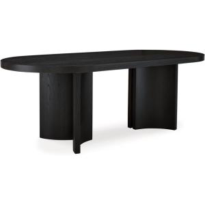 Signature Design by Ashley Rowanbeck Minimalist Dining Table for 8 People, Black