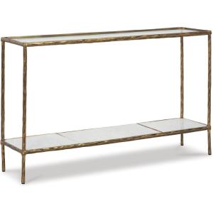 Signature Design by Ashley Ryandale Modern Console Sofa Table, Antique Brass Finish(Antique Brass Finish)