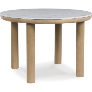 Signature Design by Ashley Sawdyn Casual Faux Marble Dining Table, Light Brown