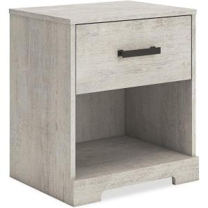 Signature Design by Ashley Shawburn 1 Drawer Night Stand Nightstand, 22.09″ Tall, Whitewash & Gray(Graywash)