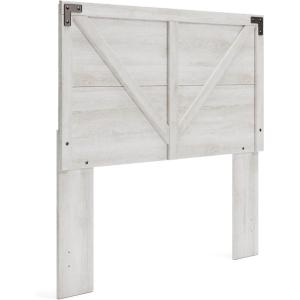 Signature Design by Ashley Shawburn Modern Farmhouse Headboard, Queen, Whitewash(White/Dark Charcoal Gray)