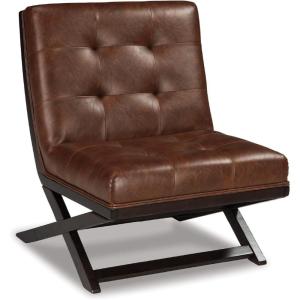 Signature Design by Ashley Sidewinder Mid-Century Modern Faux Leather Accent Chair, Brown(Brown)