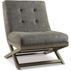 Signature Design by Ashley Sidewinder Mid-Century Modern Faux Leather Accent Chair, Brown(Grayish Brown)