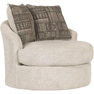 Signature Design by Ashley Soletren Contemporary Chenille 360-Degree Swivel Accent Chair, Off-White(Off-white)