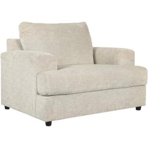Signature Design by Ashley Soletren Contemporary Chenille Chair and a Half, Off-White(Cream)