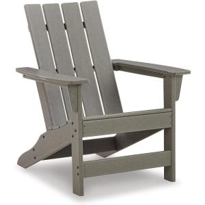 Signature Design by Ashley Sundown Treasure Outdoor Patio HDPE Adirondack Chair, Light Brown(Grey)