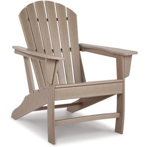 Signature Design by Ashley Sundown Treasure Outdoor Patio HDPE Adirondack Chair, Light Brown(Light Brown)