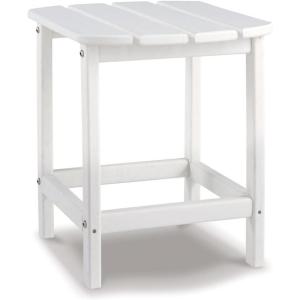 Signature Design by Ashley Sundown Treasure Outdoor Patio HDPE Weather Resistant End Table, Brown(White)