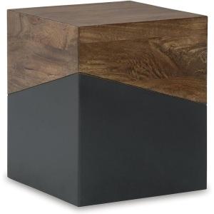 Signature Design by Ashley Trailbend Eclectic Accent End Table, Brown & Gunmetal