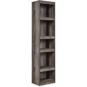 Signature Design by Ashley Trinell Rustic Entertainment Center Pier Bookcase with 3 Adjustable Shelves, Natural Brown(Grey)