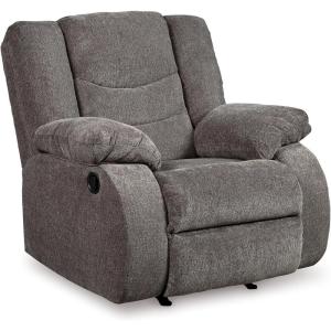 Signature Design by Ashley Tulen Modern Manual Pull Tab Reclining Sofa, Dark Gray(Dark Gray)