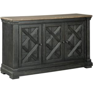 Signature Design by Ashley Tyler Creek Urban Farmhouse Dining Room Buffet Cabinet or Server, Almost Black