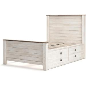 Signature Design by Ashley Willowton Cottage Farmhouse Panel Headboard ONLY, King/California, Whitewash(Full)