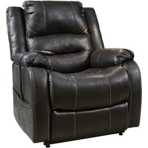Signature Design by Ashley Yandel Faux Leather Electric Power Lift Recliner for Elderly, Brown(Black)