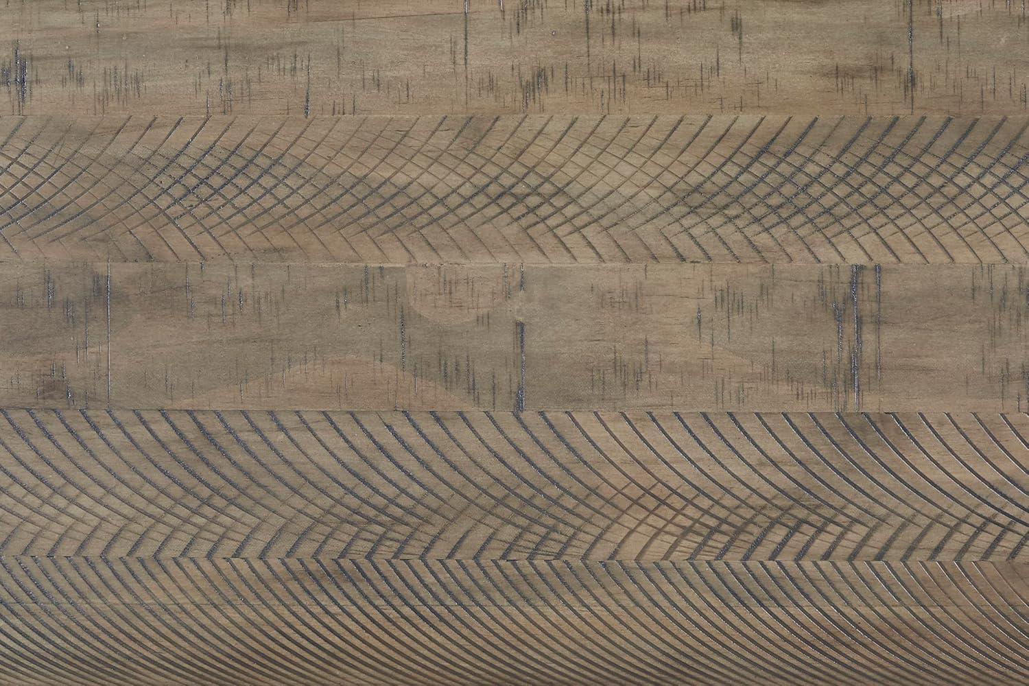 imageSignature Design by Ashley Aldwin Farmhouse Square End Table with Crossbuk Details Light BrownRustic Brown